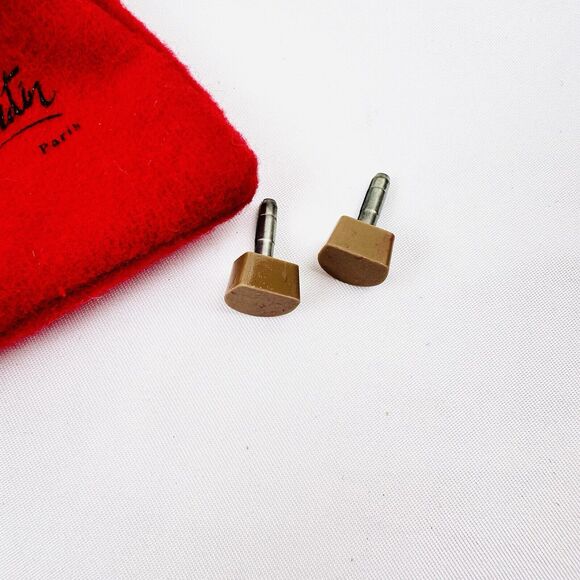 Christian Louboutin Pump Heel tips Replacement In Red Fabric Bag, Authentic - Picture 2 of 5